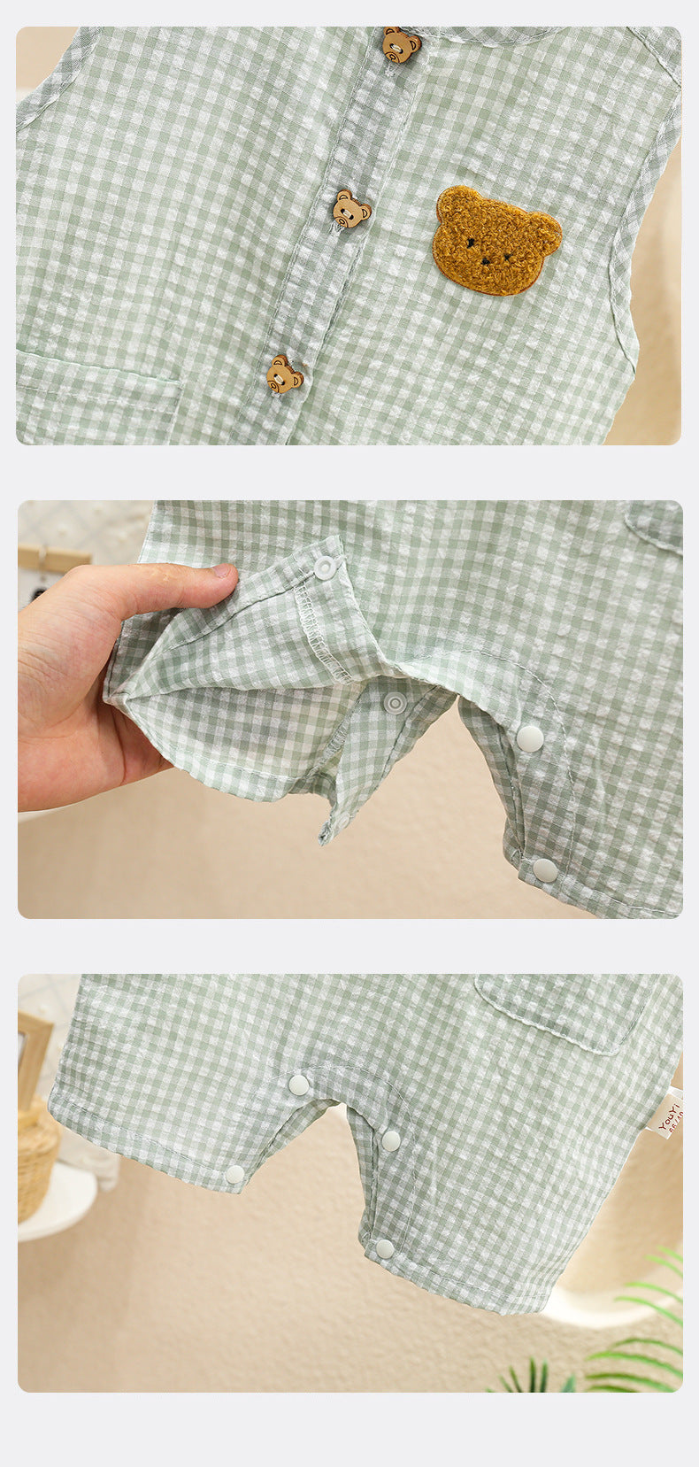 Enterizo Muselina Tartan Osito