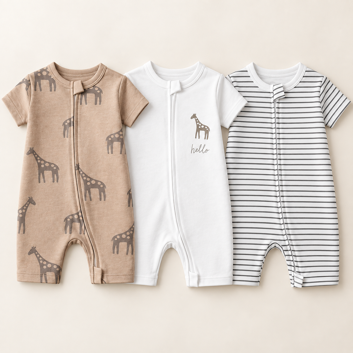 Set x 3 Enterizos Verano Jirafas