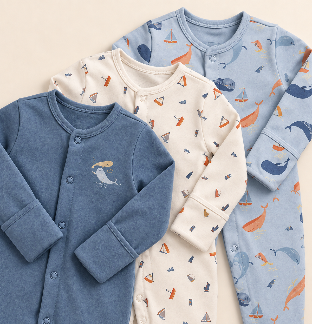 Set x 3 Pijamas Ballenas