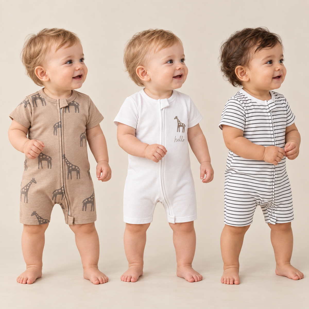 Set x 3 Enterizos Verano Jirafas